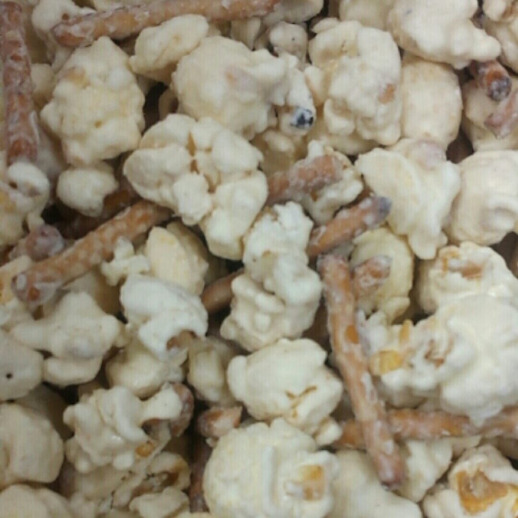White Chocolate Pretzel Flavored Popcorn
